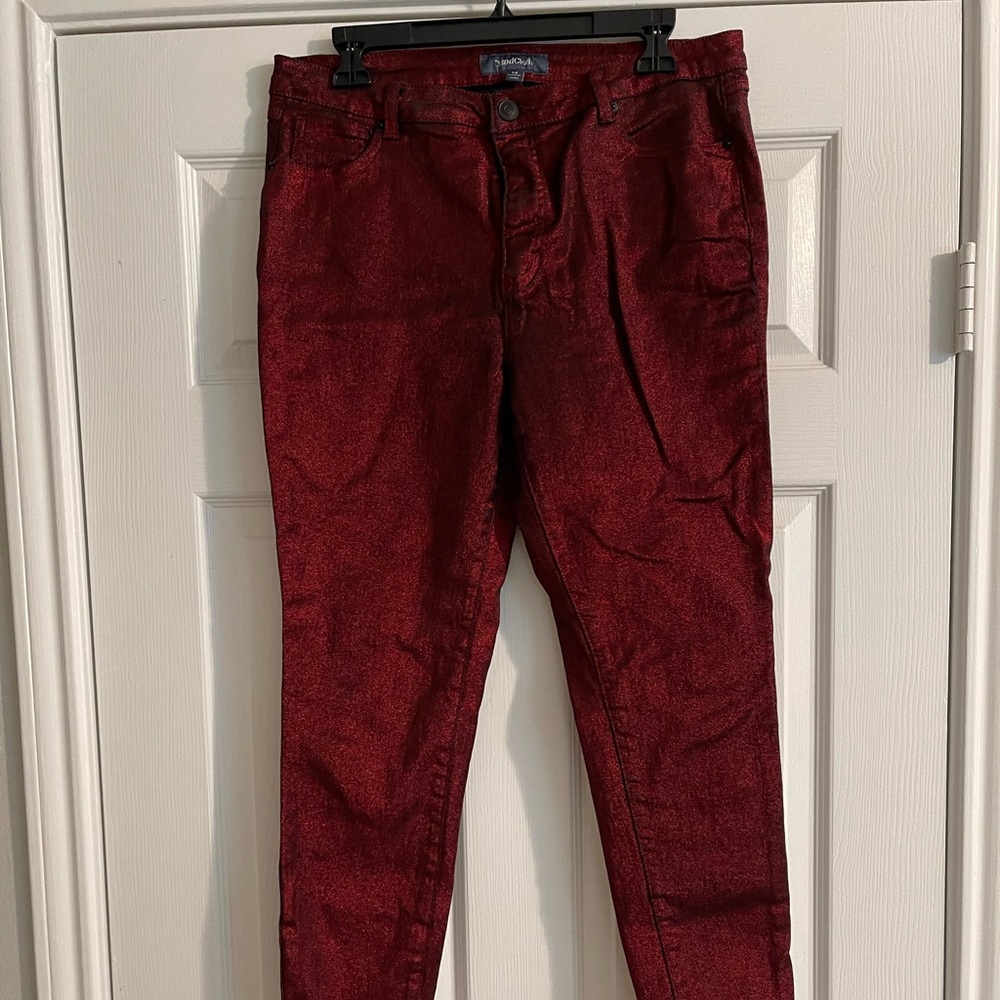 ModCloth Red Metallic Pants